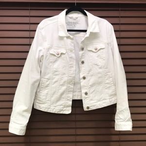 Gap white denim jacket